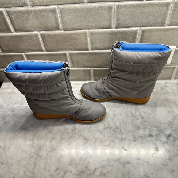 Vintage Retro Fashion Gray Snow Boot Wedge Size 7 - Picture 7 of 10
